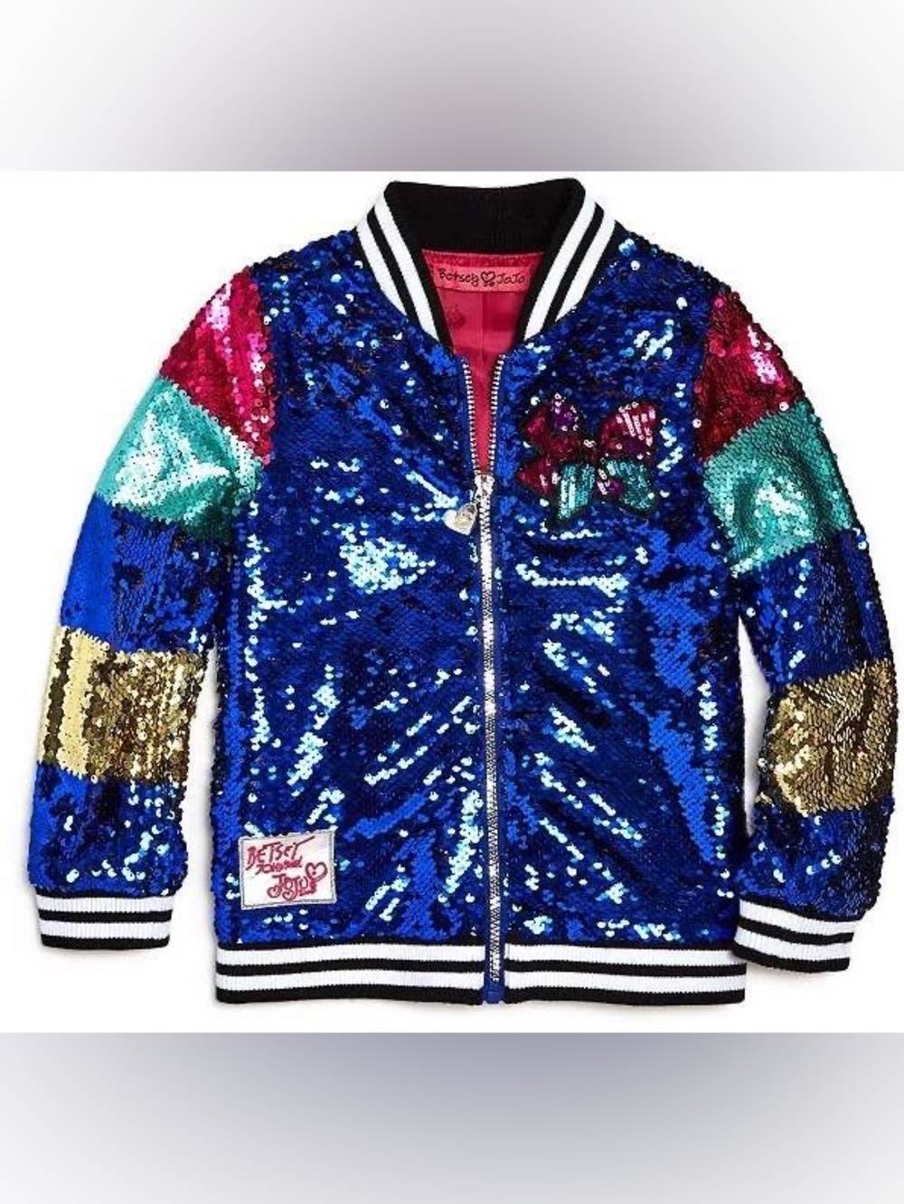 Betsey Johnson x JoJo Siwa Sequin Jacket in Blue, Gold, Pink, Teal